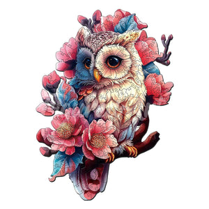 Puzzle in Legno Adulti - Gufo Floreale