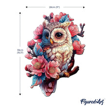 Carica l&#39;immagine nel visualizzatore di Gallery, Puzzle in Legno Adulti - Gufo Floreale