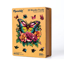 Carica l&#39;immagine nel visualizzatore di Gallery, Puzzle in Legno Adulti - Farfalle e Rose