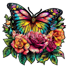 Carica l&#39;immagine nel visualizzatore di Gallery, Puzzle in Legno Adulti - Farfalle e Rose