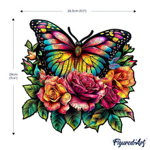 Carica l&#39;immagine nel visualizzatore di Gallery, Puzzle in Legno Adulti - Farfalle e Rose