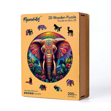 Carica l&#39;immagine nel visualizzatore di Gallery, Puzzle in Legno Adulti - Elefante Tribale