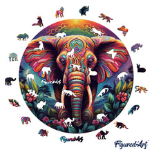 Carica l&#39;immagine nel visualizzatore di Gallery, Puzzle in Legno Adulti - Elefante Tribale