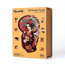 Carica l&#39;immagine nel visualizzatore di Gallery, Puzzle in Legno Adulti - Geisha con Parasole