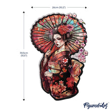Carica l&#39;immagine nel visualizzatore di Gallery, Puzzle in Legno Adulti - Geisha con Parasole