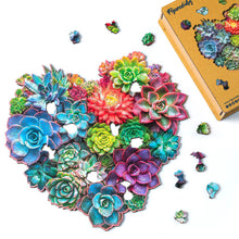 Carica l&#39;immagine nel visualizzatore di Gallery, Puzzle in Legno Adulti - Cuore di Succulente