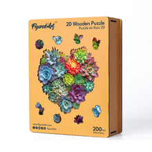 Carica l&#39;immagine nel visualizzatore di Gallery, Puzzle in Legno Adulti - Cuore di Succulente