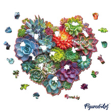 Carica l&#39;immagine nel visualizzatore di Gallery, Puzzle in Legno Adulti - Cuore di Succulente