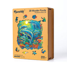 Carica l&#39;immagine nel visualizzatore di Gallery, Puzzle in Legno Adulti - Delfini nella barriera corallina