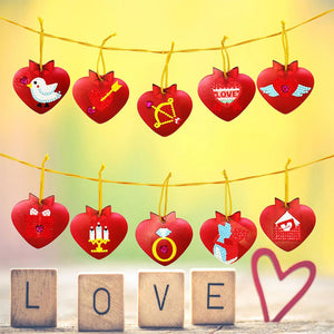 Decorazioni a Cuore per Albero di Natale Set di 10 pezzi
