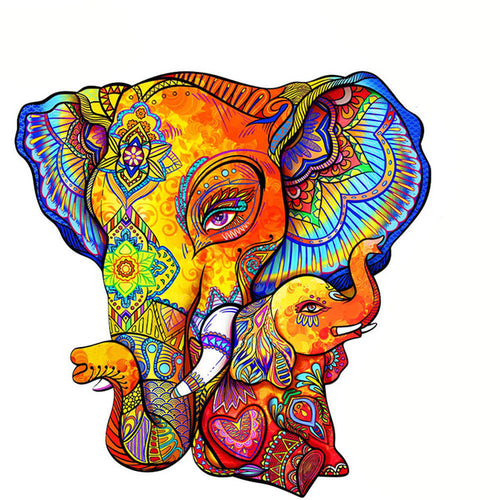 Puzzle 2D in legno - Elefante Indiano