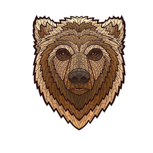 Puzzle 2D in legno - Orso Bruno