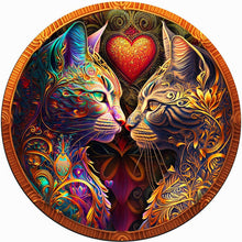 Carica l&#39;immagine nel visualizzatore di Gallery, Puzzle 2D in legno - Amanti dei Gatti Colorati