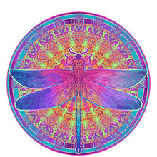 Carica l&#39;immagine nel visualizzatore di Gallery, Puzzle 2D in legno - Libellula Mandala