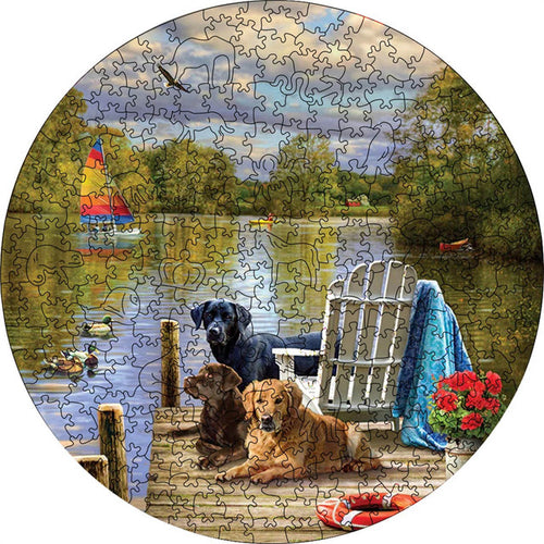 Puzzle 2D in legno - Cani al Lago