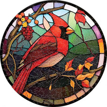 Carica l&#39;immagine nel visualizzatore di Gallery, Puzzle 2D in legno - Cardinale Rosso in Vetro Colorato