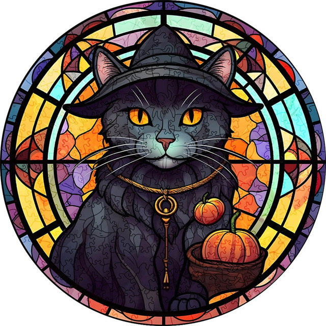 Puzzle 2D in legno - Gatto Mago