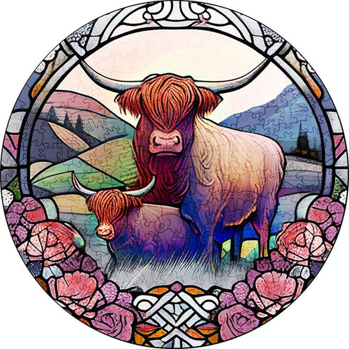 Puzzle 2D in legno - Yak in un Campo