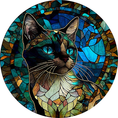 Puzzle 2D in legno - Gatto dagli Occhi Blu