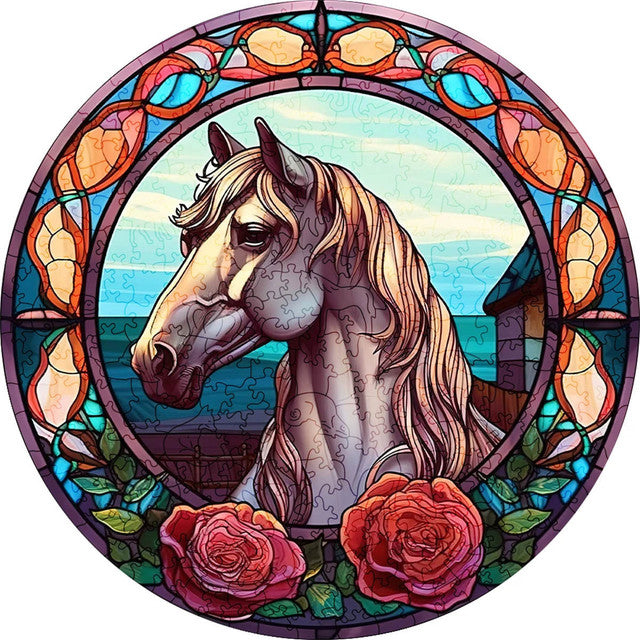 Puzzle 2D in legno - Cavallo Bianco