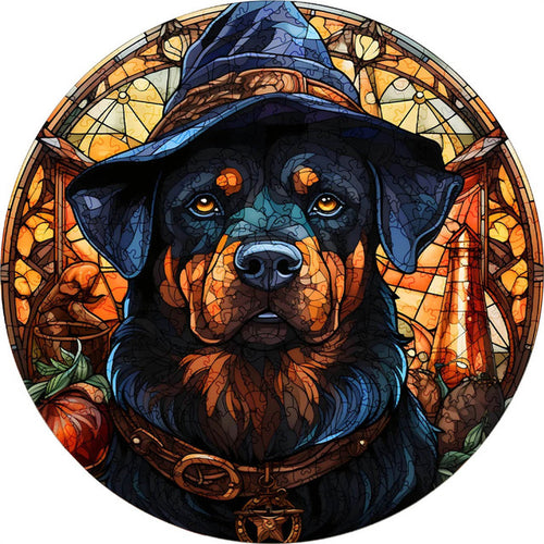 Puzzle 2D in legno - Strega Rottweiler