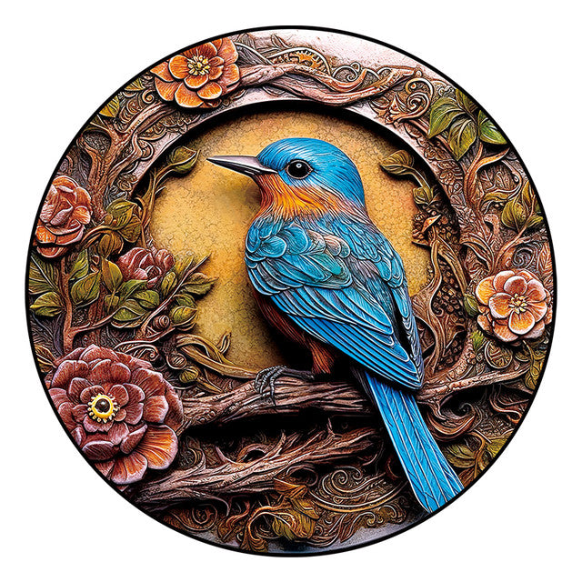 Puzzle 2D in legno - Uccello Azzurro