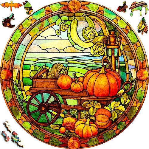 Puzzle 2D in legno - Carrello della Zucca