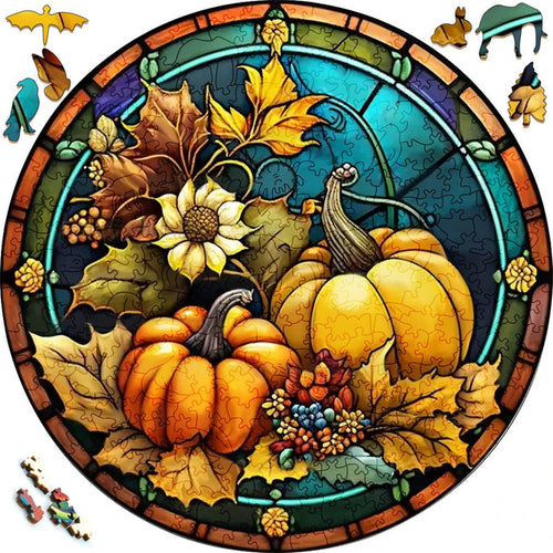 Puzzle 2D in legno - Esposizione di Zucche