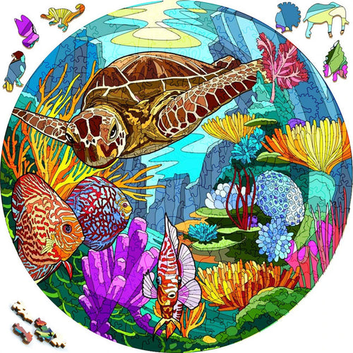 Puzzle 2D in legno - Tartaruga Panoramica