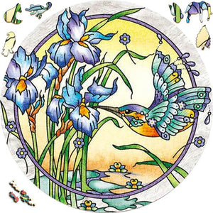 Puzzle 2D in legno - Colibrì in Giardino