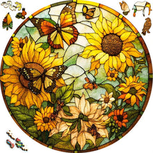 Carica l&#39;immagine nel visualizzatore di Gallery, Puzzle 2D in legno - Girasoli e Farfalle