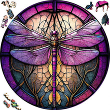 Carica l&#39;immagine nel visualizzatore di Gallery, Puzzle 2D in legno - Libellula Viola