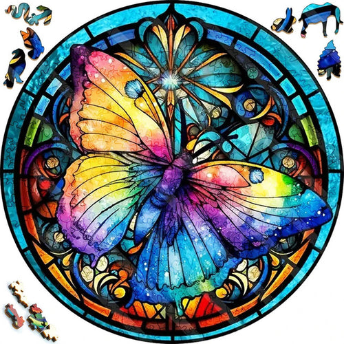 Puzzle 2D in legno - Farfalla Colorata