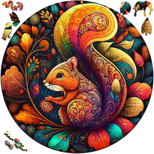 Puzzle 2D in legno - Scoiattolo Terroso