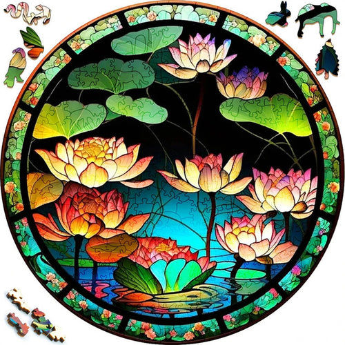 Puzzle 2D in legno - Ninfee