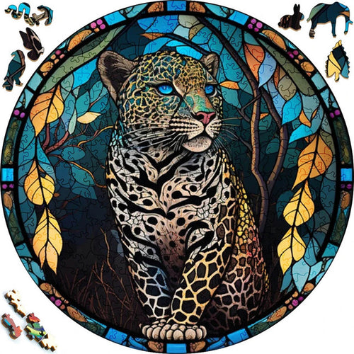 Puzzle 2D in legno - Leopardo Serale