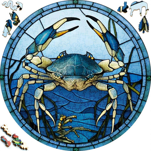 Puzzle 2D in legno - Granchio Blu