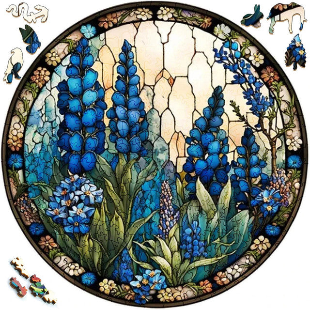 Puzzle 2D in legno - Lavanda Blu
