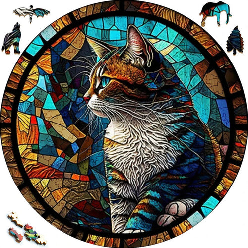 Puzzle 2D in legno - Mosaico di Gatto