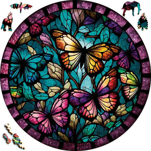 Puzzle 2D in legno - Famiglia Farfalla
