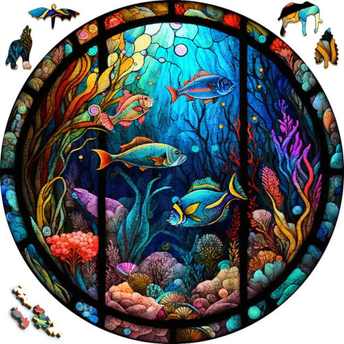 Puzzle 2D in legno - Acquario