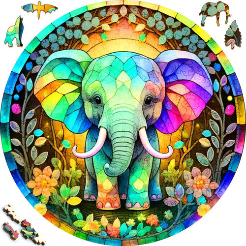 Puzzle 2D in legno - Elefantino