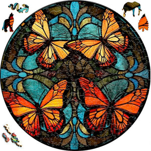 Puzzle 2D in legno - Farfalle Monarca