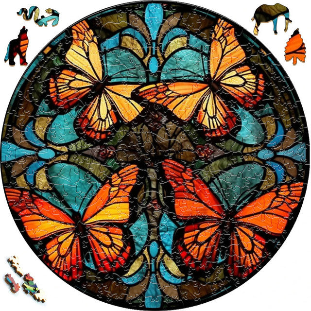 Puzzle 2D in legno - Farfalle Monarca