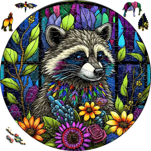 Puzzle 2D in legno - Procione in Natura