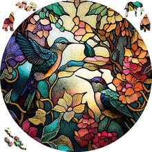 Carica l&#39;immagine nel visualizzatore di Gallery, Puzzle 2D in legno - Famiglia di Colibrì