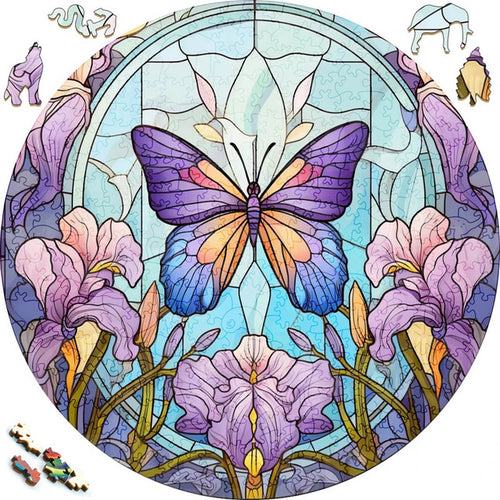 Puzzle 2D in legno - Voli di Farfalle e Orchidee