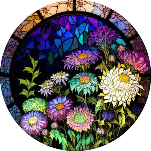 Puzzle 2D in legno - Ortensie Colorate