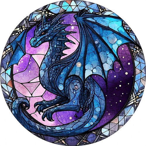 Puzzle 2D in legno - Drago Galassia