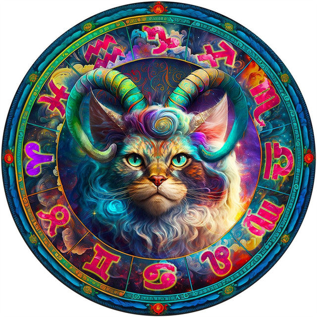 Puzzle 2D in legno - Gatto Ariete